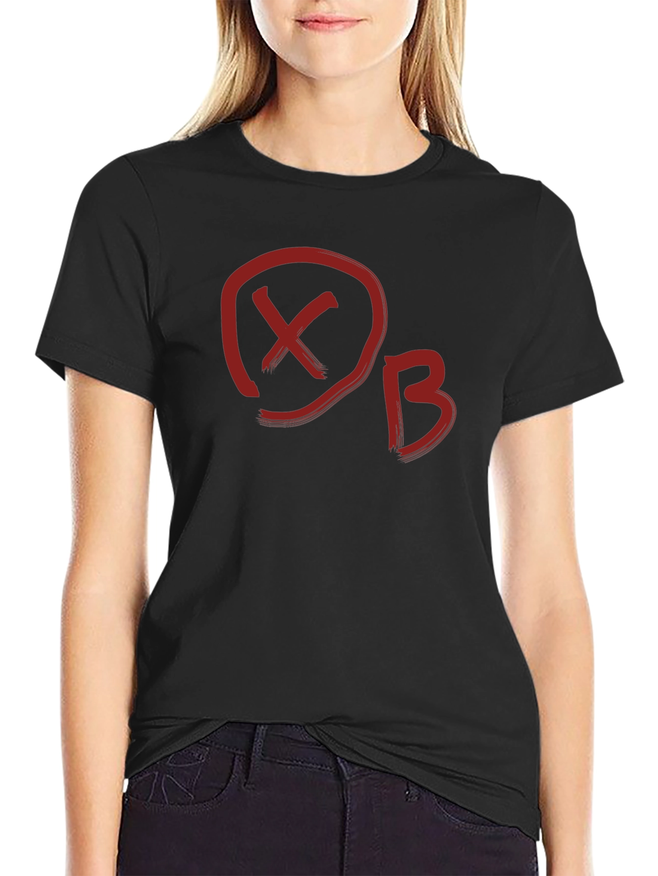 XB Red Graphic Black T-Shirt