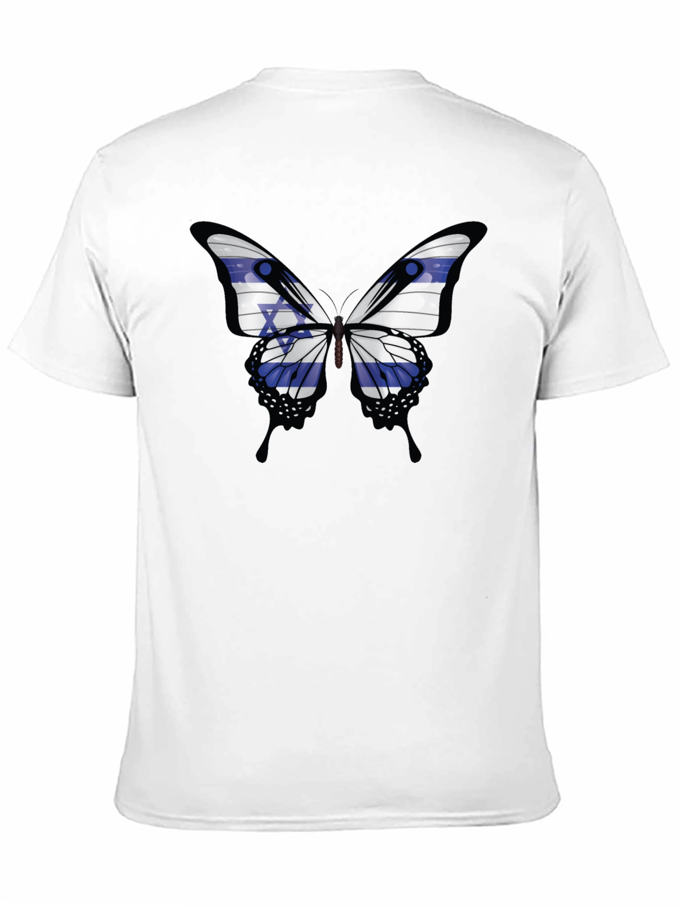 Israeli Flag Butterfly Graphic T-Shirt