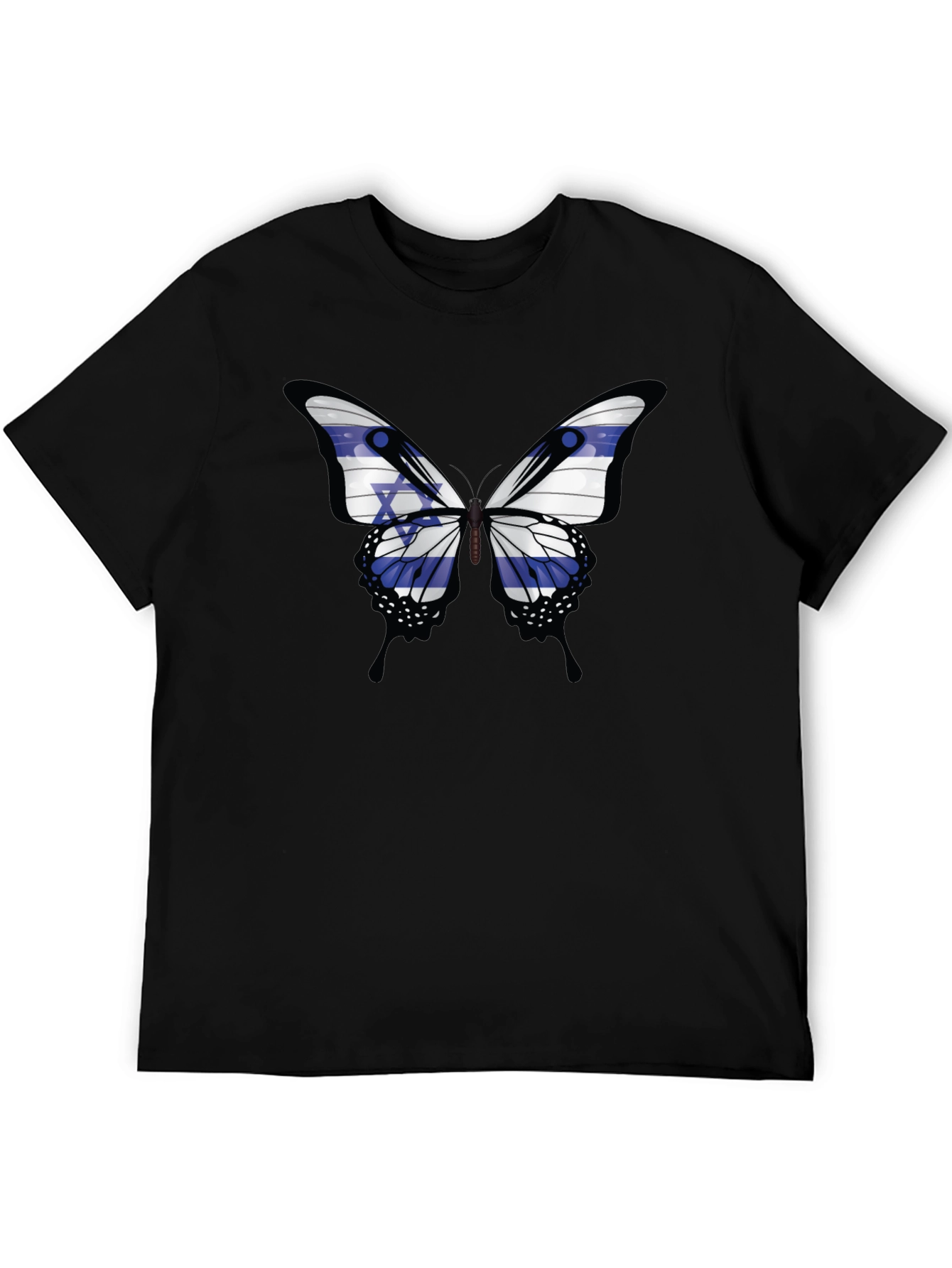 Israeli Flag Butterfly Graphic T-Shirt