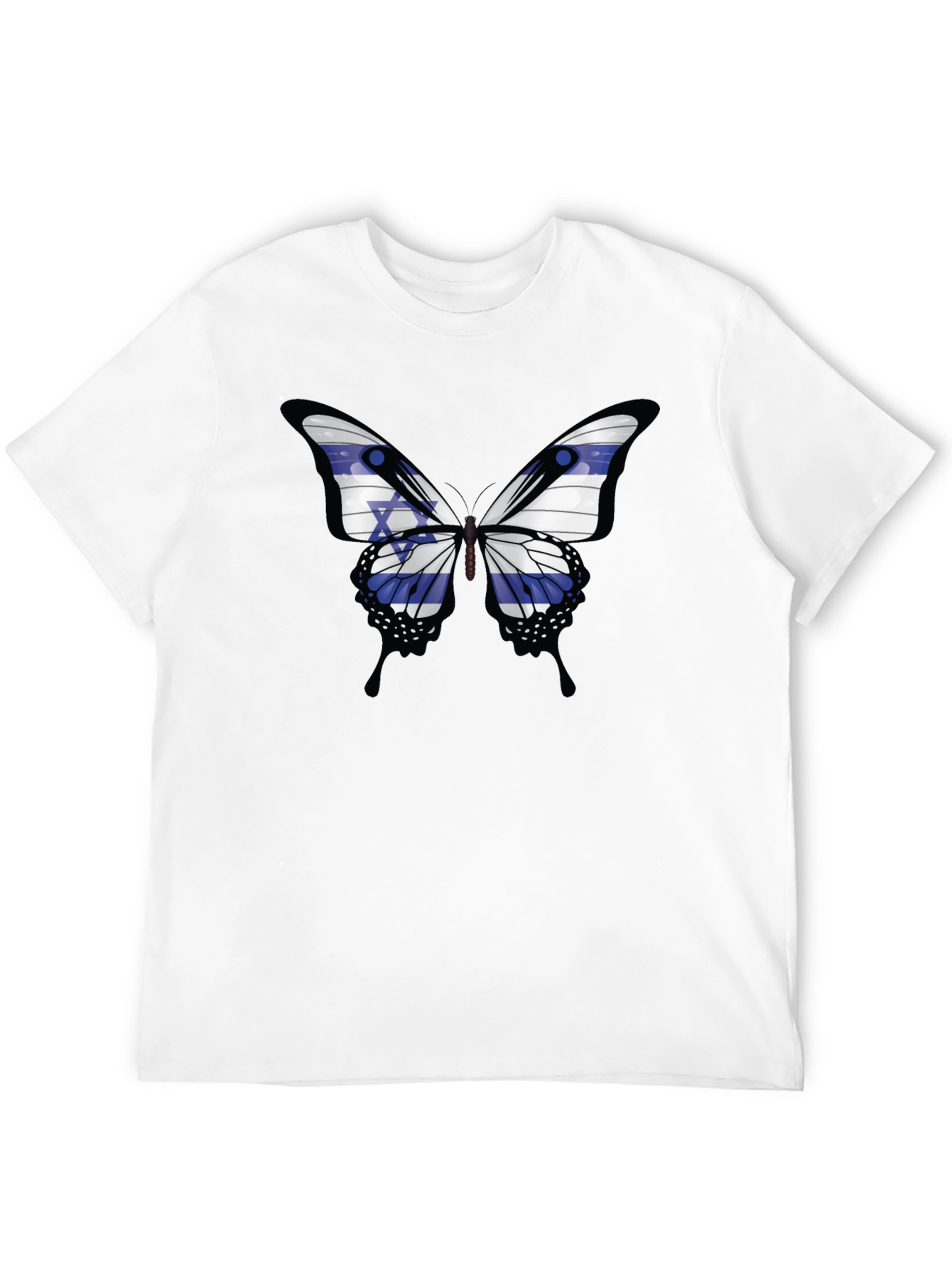 Israeli Flag Butterfly Graphic T-Shirt