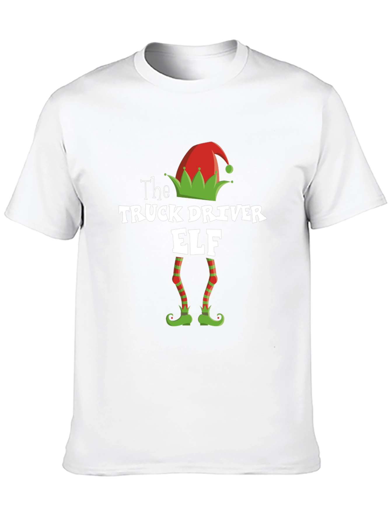 Truck Driver Elf Christmas Holiday T-Shirt
