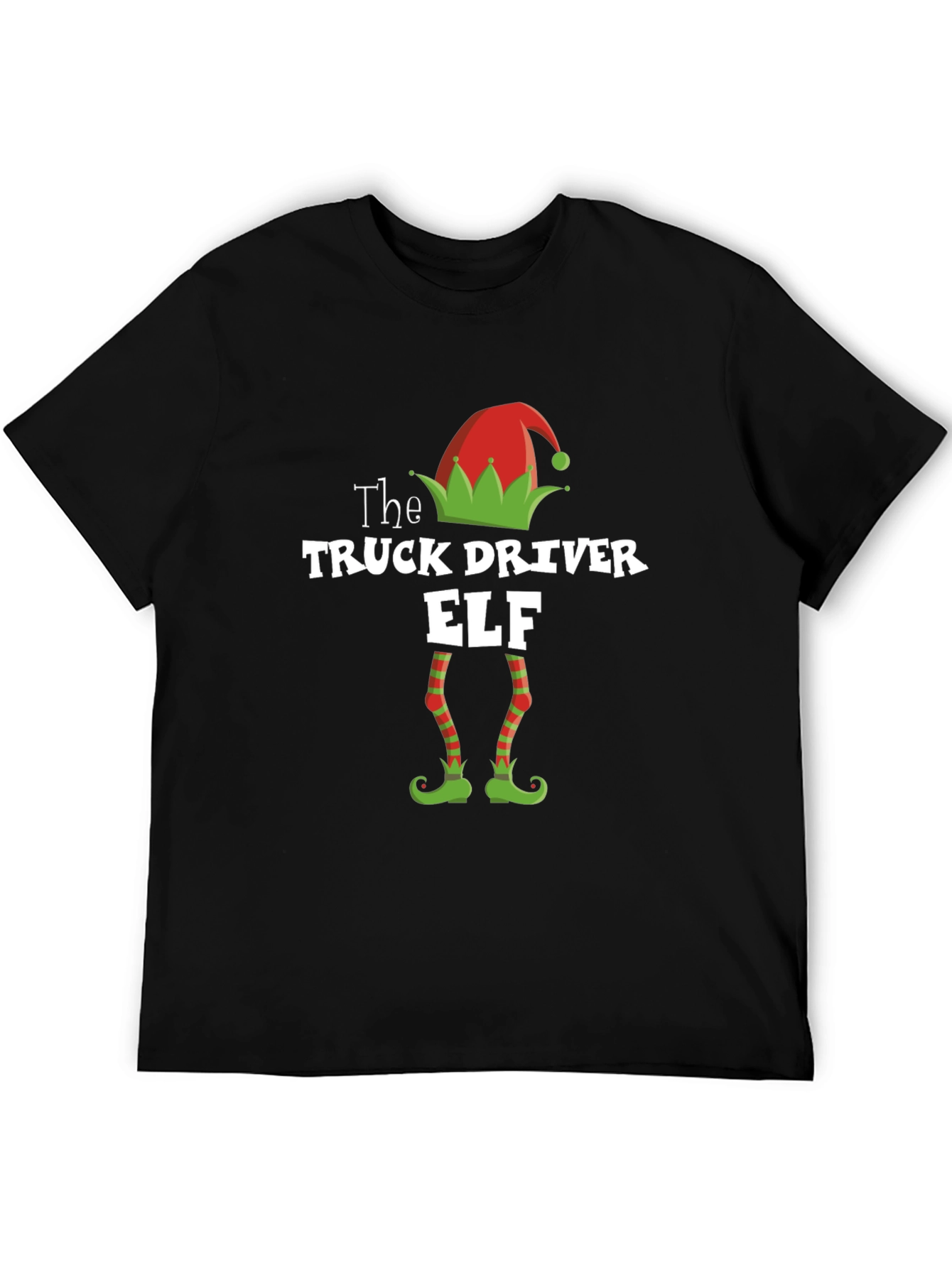 Truck Driver Elf Christmas Holiday T-Shirt