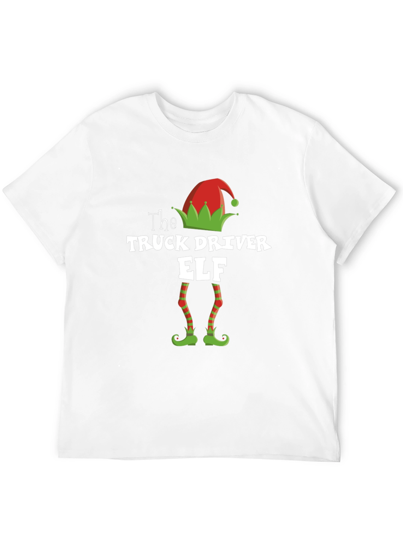 Truck Driver Elf Christmas Holiday T-Shirt