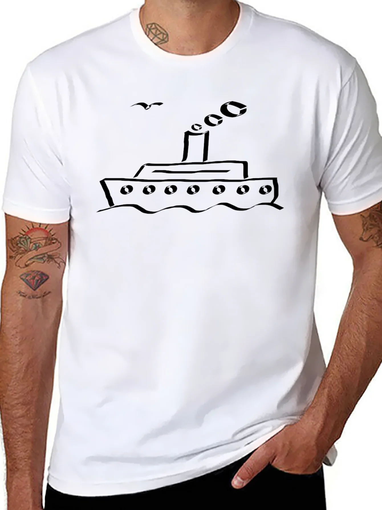 Black Steamship Graphic Tee