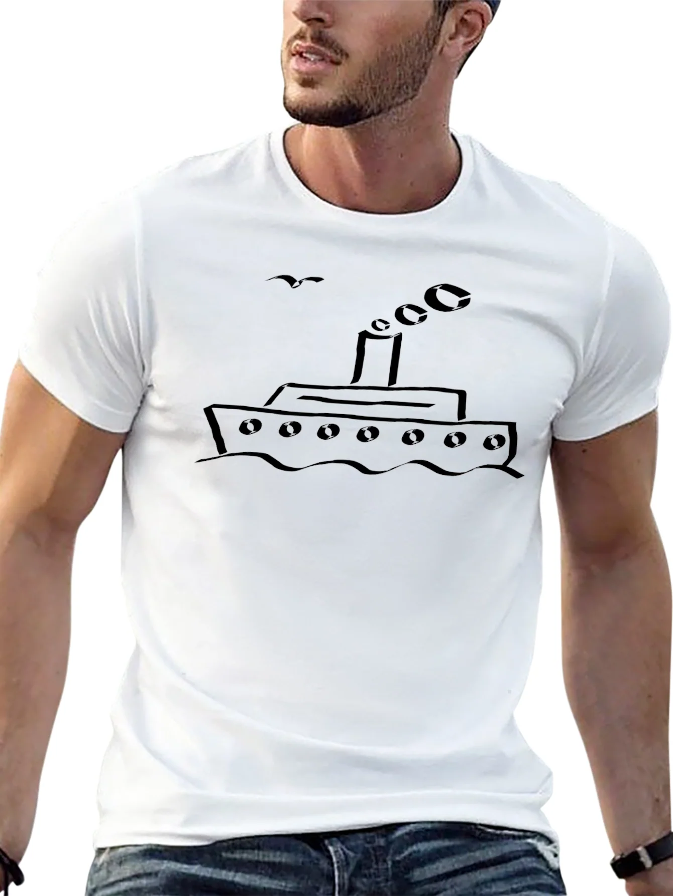 Black Steamship Graphic Tee