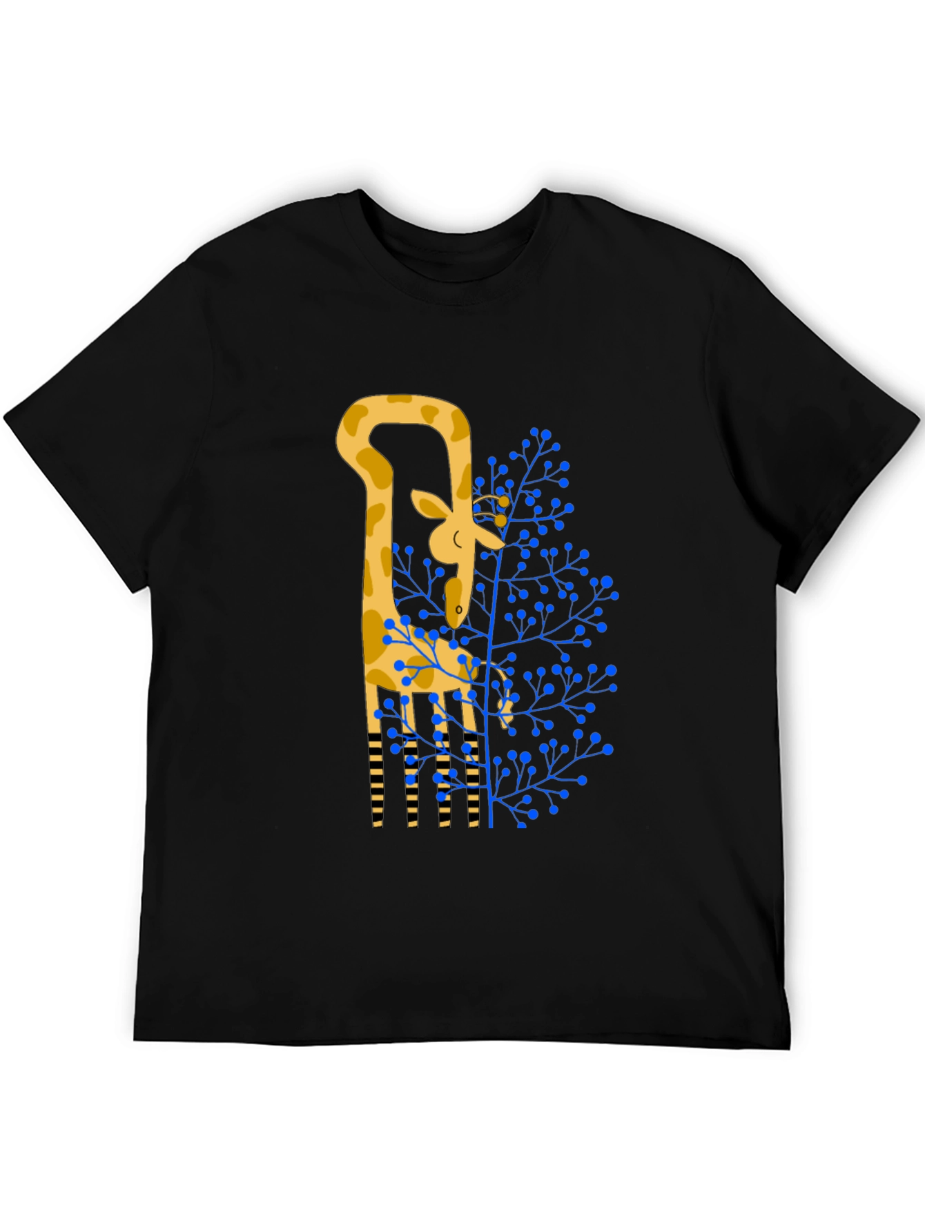 Giraffe Graphic Print Tee - Stylish Black T-Shirt