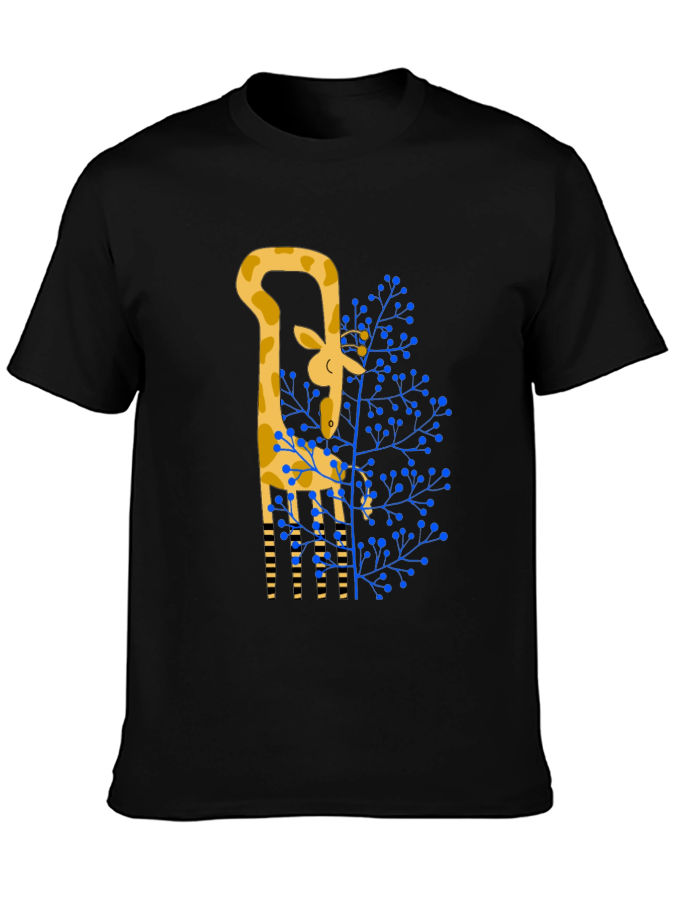 Giraffe Graphic Print Tee - Stylish Black T-Shirt