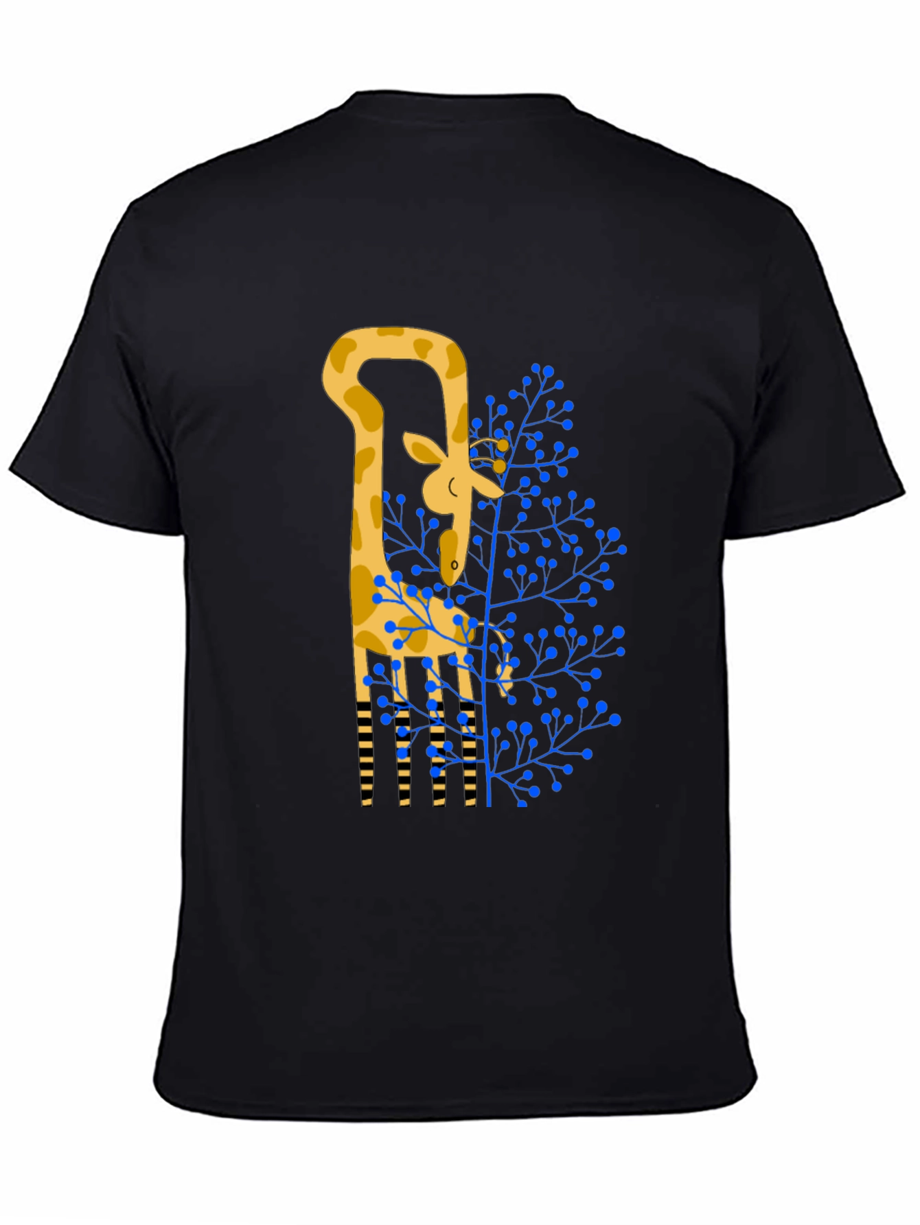 Giraffe Graphic Print Tee - Stylish Black T-Shirt