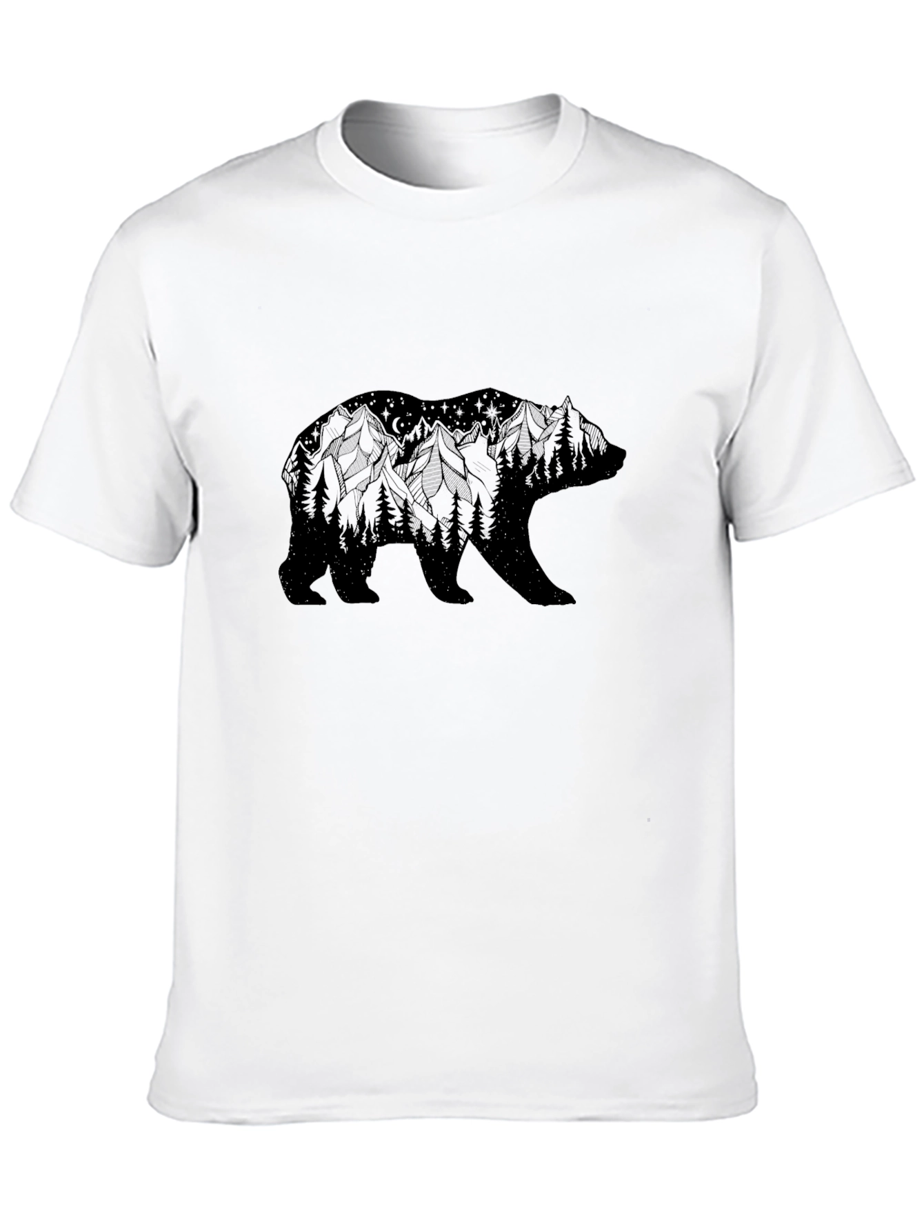 Mens Black Bear Mountain Graphic Tee