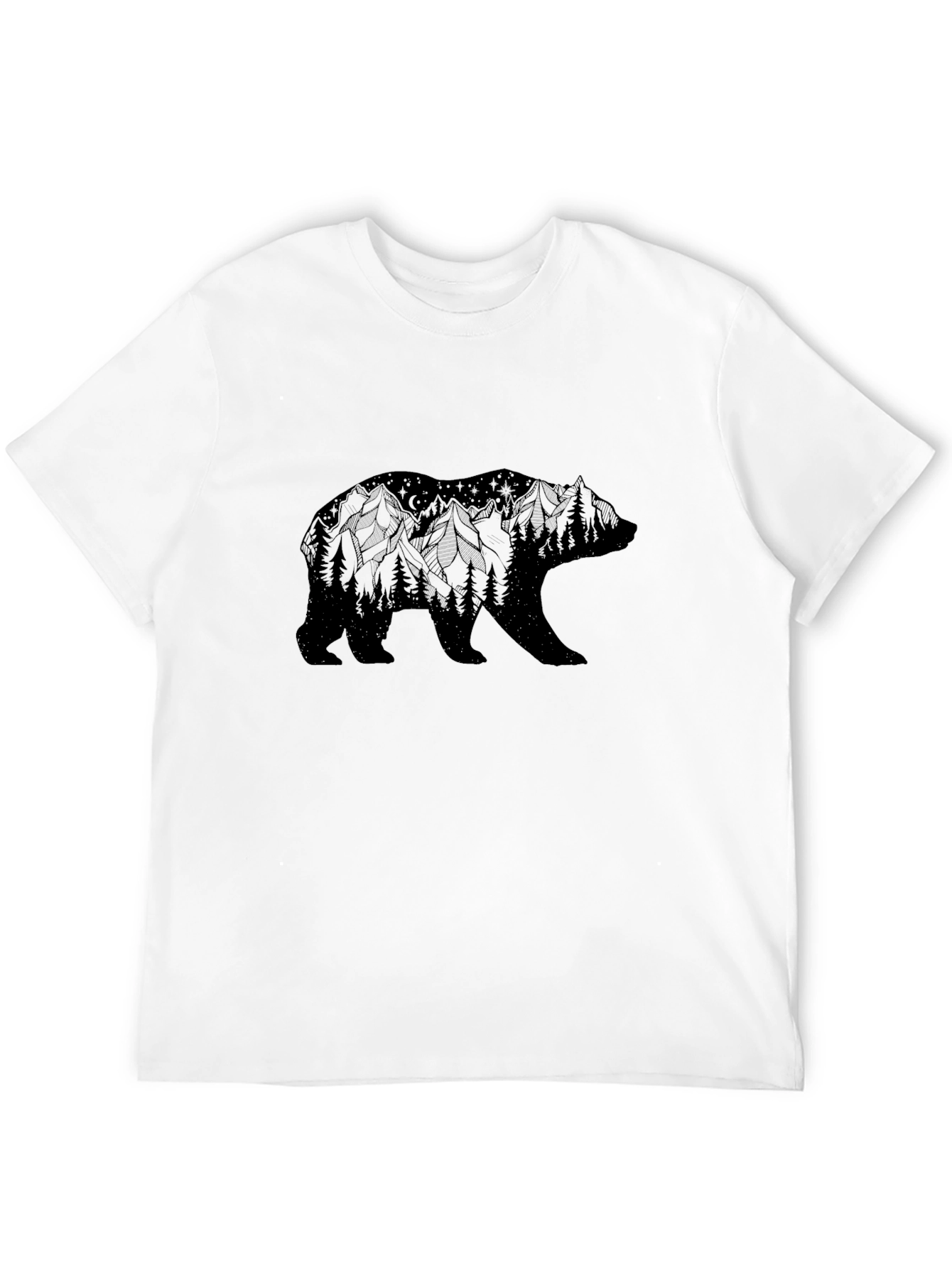 Mens Black Bear Mountain Graphic Tee