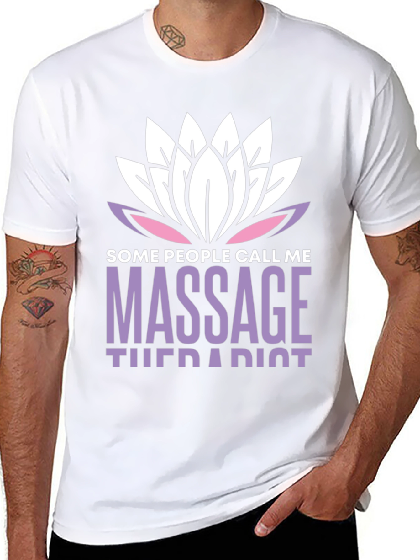 Massage Therapist T-Shirt Lotus Design