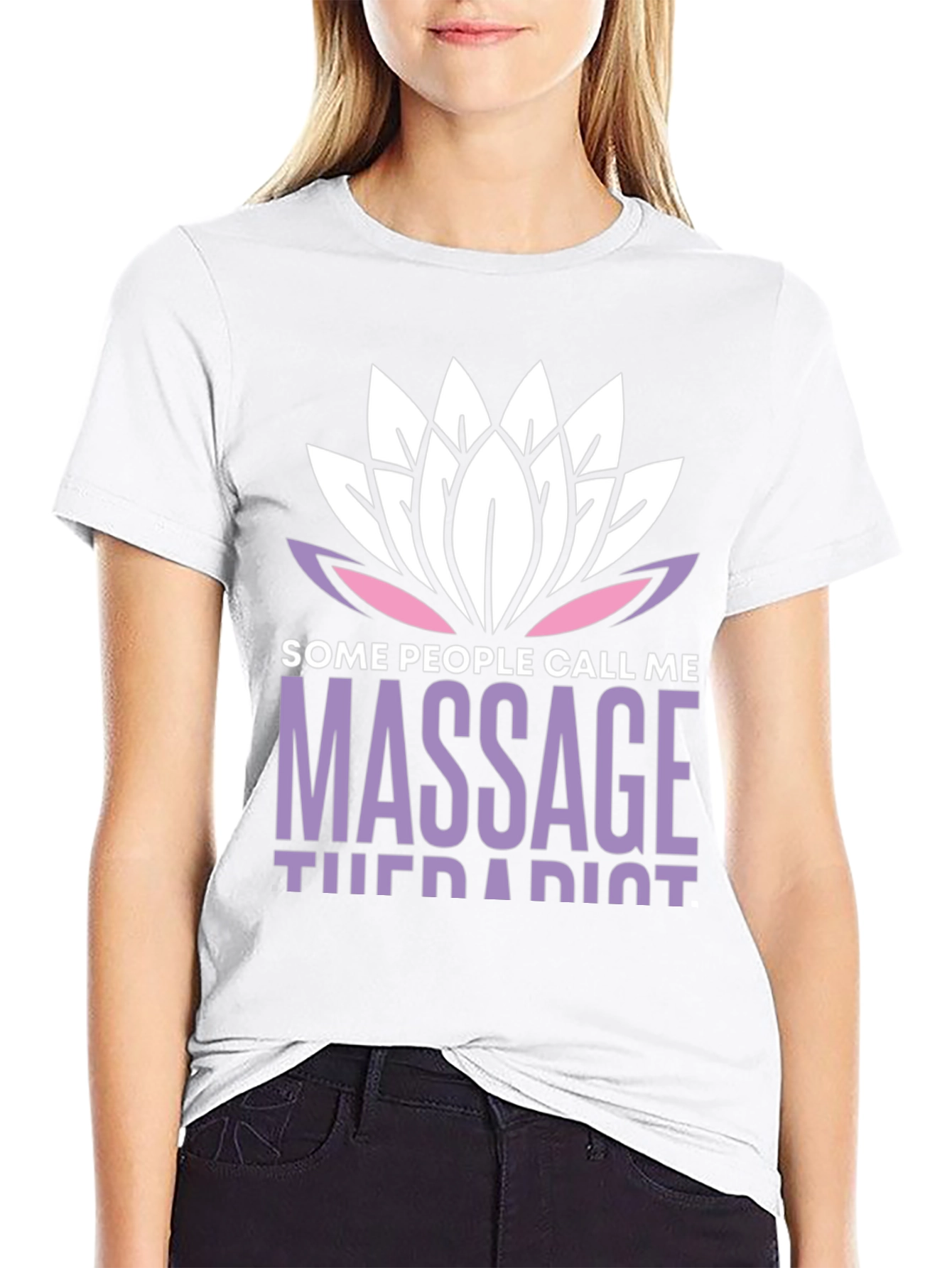 Massage Therapist T-Shirt Lotus Design