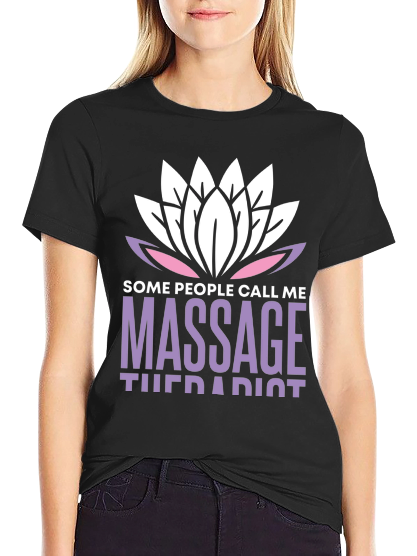 Massage Therapist T-Shirt Lotus Design