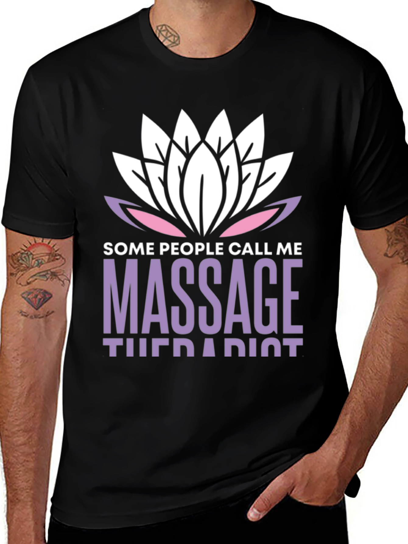 Massage Therapist T-Shirt Lotus Design