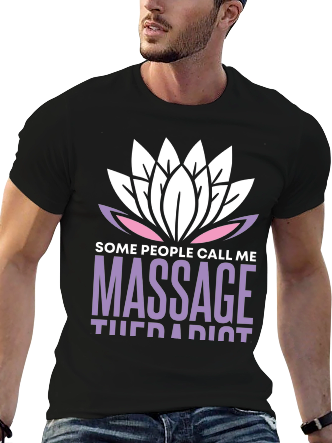 Massage Therapist T-Shirt Lotus Design