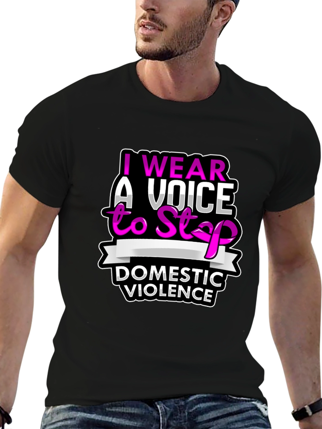 I Wear A Voice To Stop Domestic Violence T-Shirt