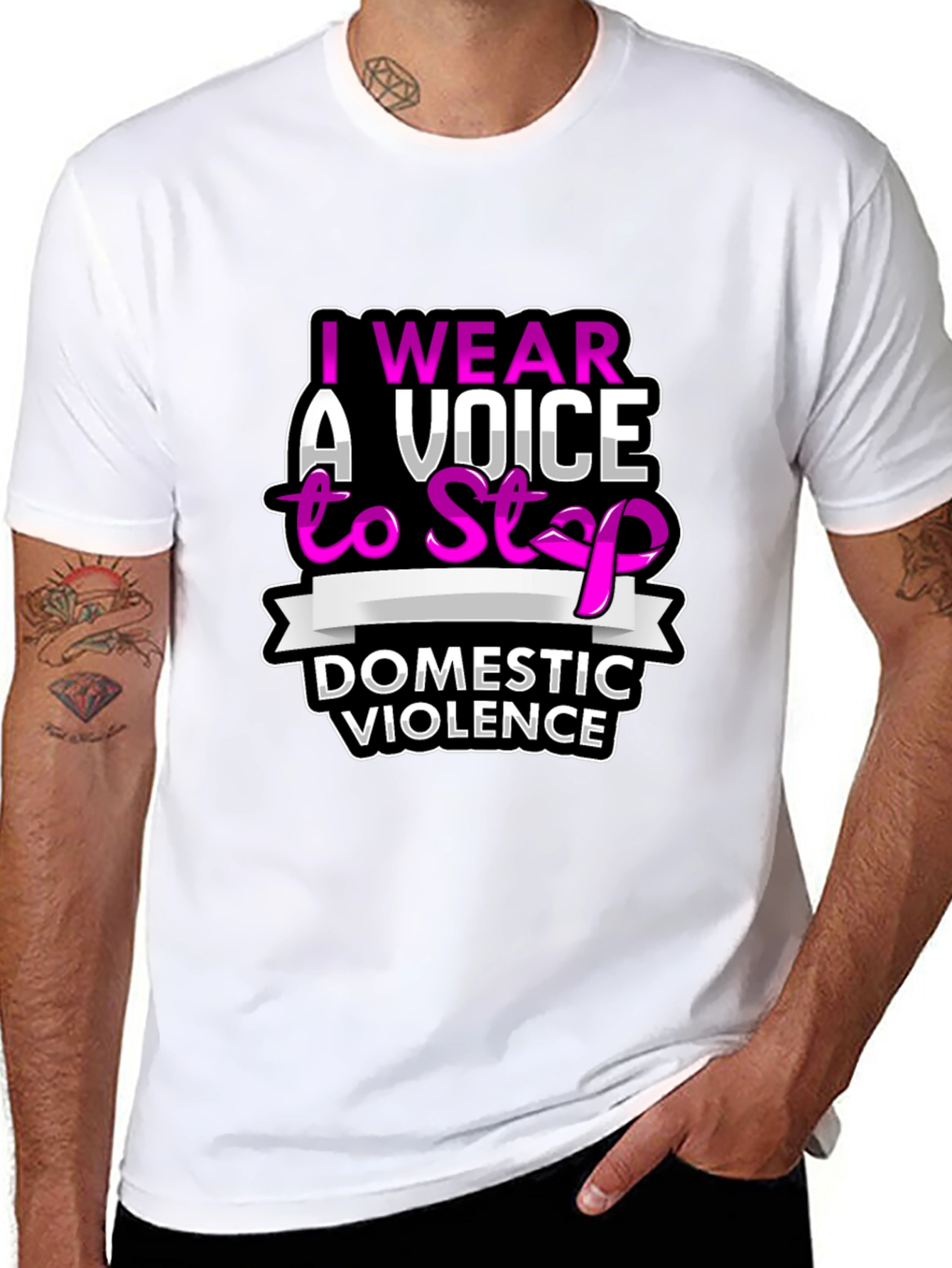 I Wear A Voice To Stop Domestic Violence T-Shirt