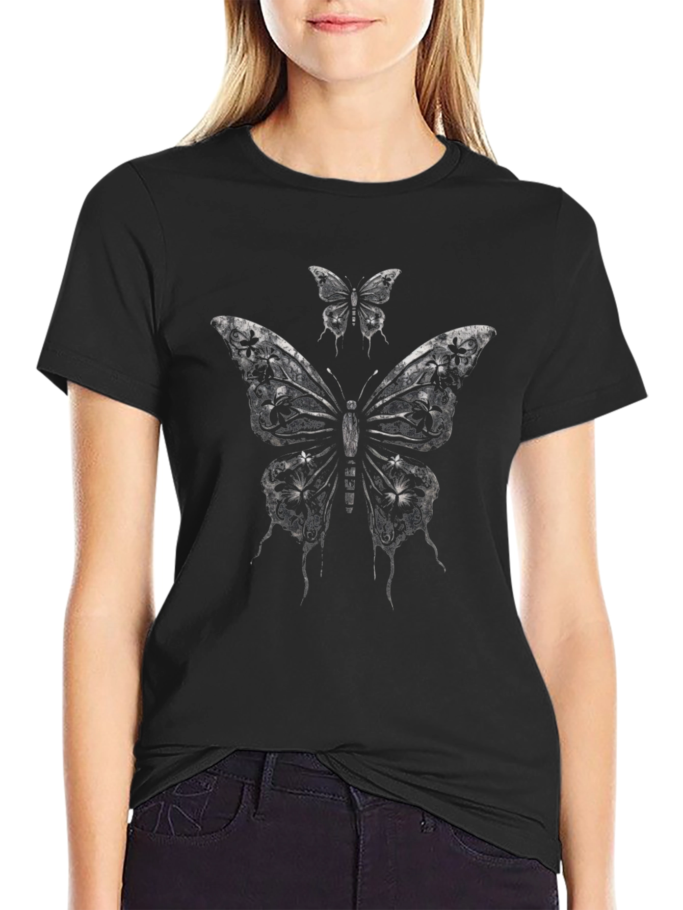Butterfly Graphic Tee - Black