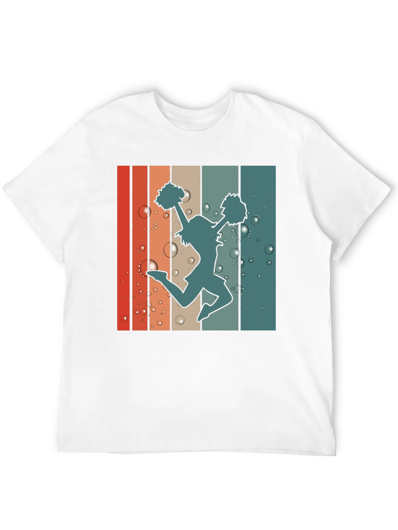 Retro Cheerleader Graphic T-Shirt - Black