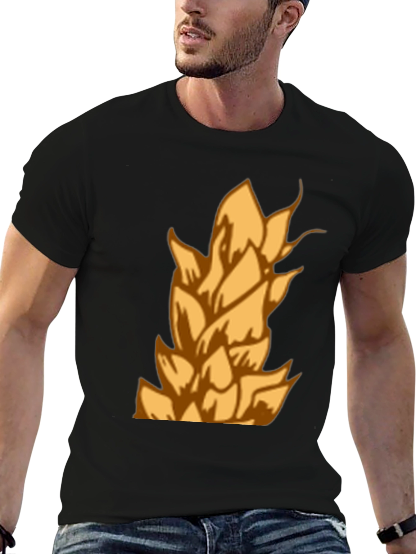Geometric Wheat Graphic Tee - Modern Casual Style