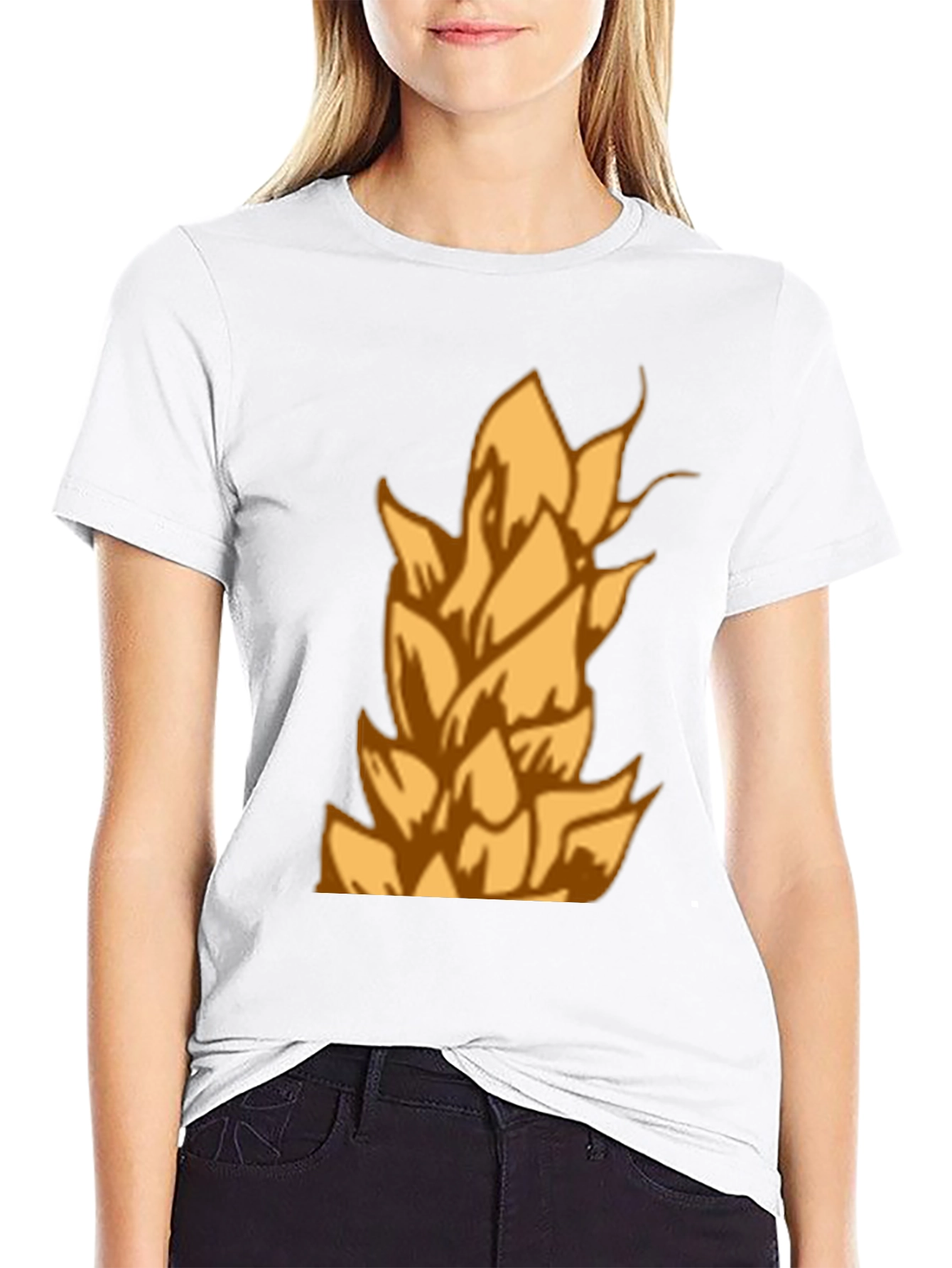 Geometric Wheat Graphic Tee - Modern Casual Style