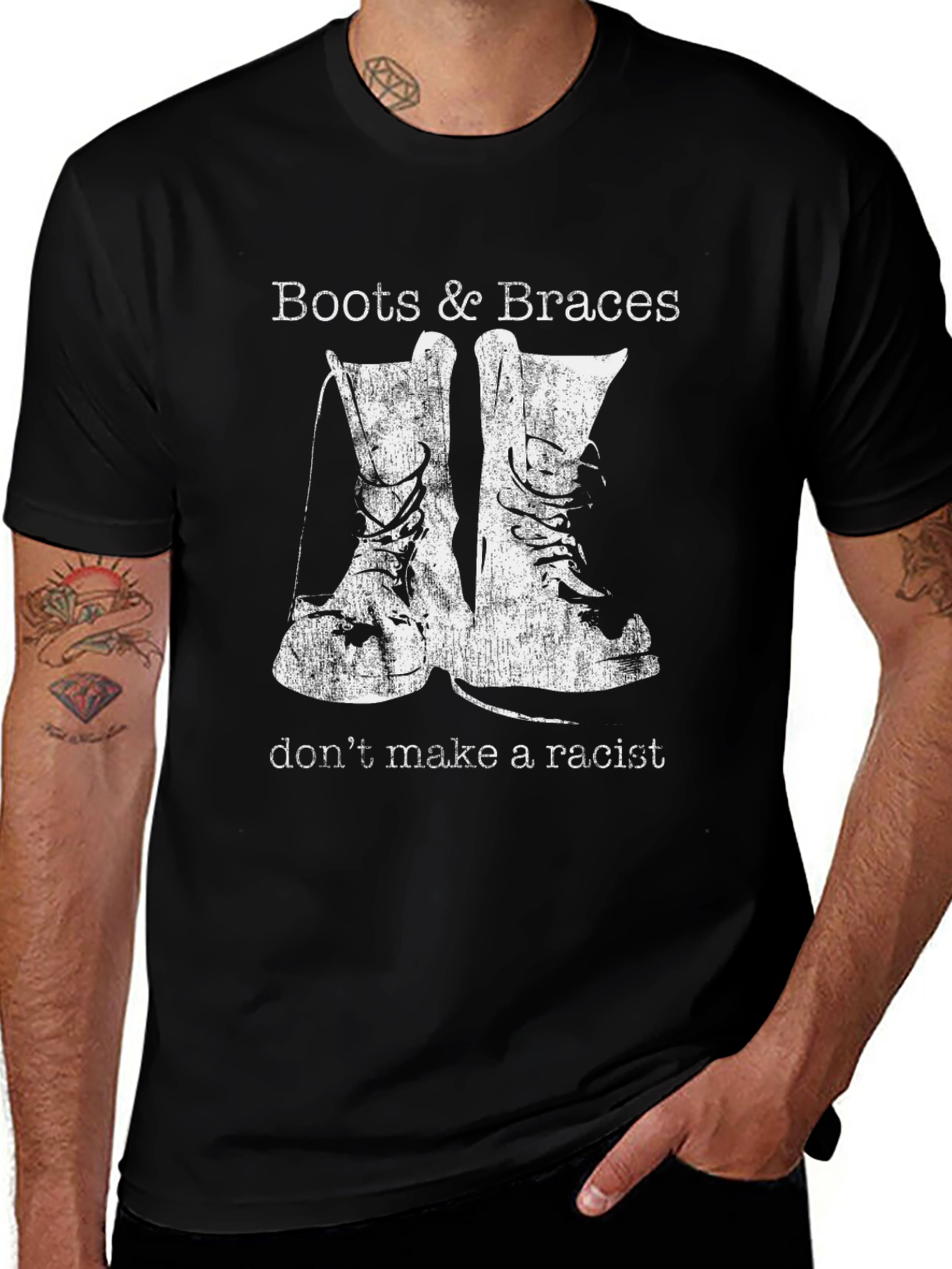 Boots & Braces T-Shirt - Anti-Racist Statement Tee