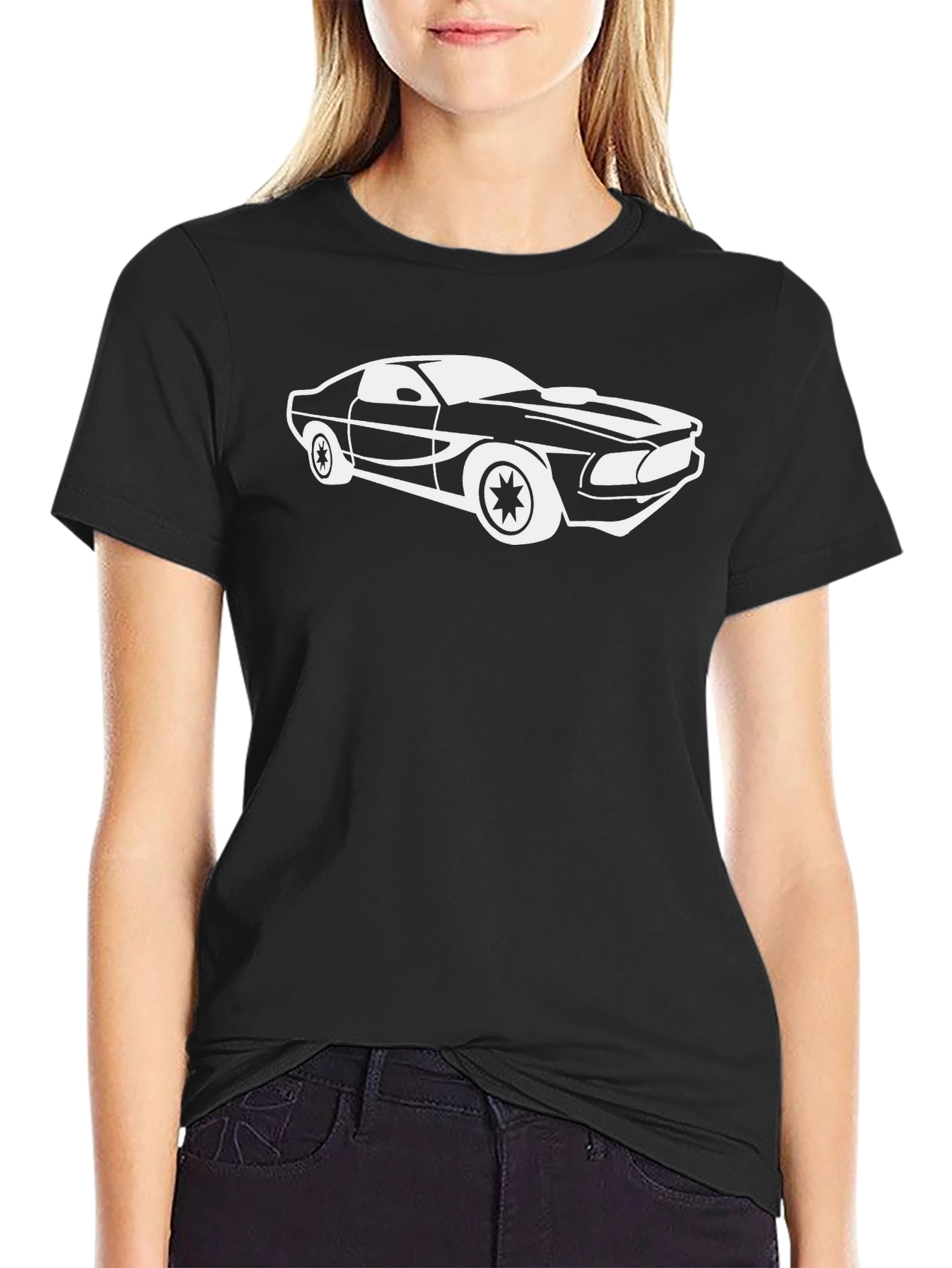 Classic Car Graphic Tee - Black Cotton