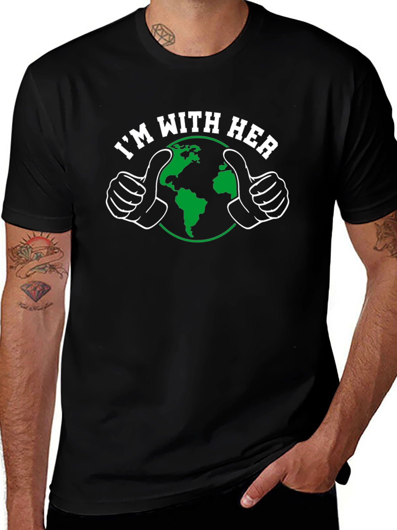 Im With Her Earth T-Shirt - Environmental Support