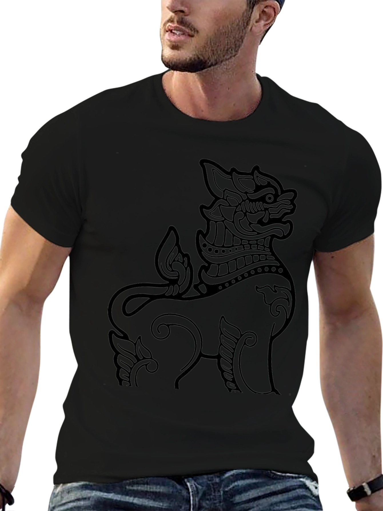 Thai Lion Graphic Tee - Mens Black T-Shirt