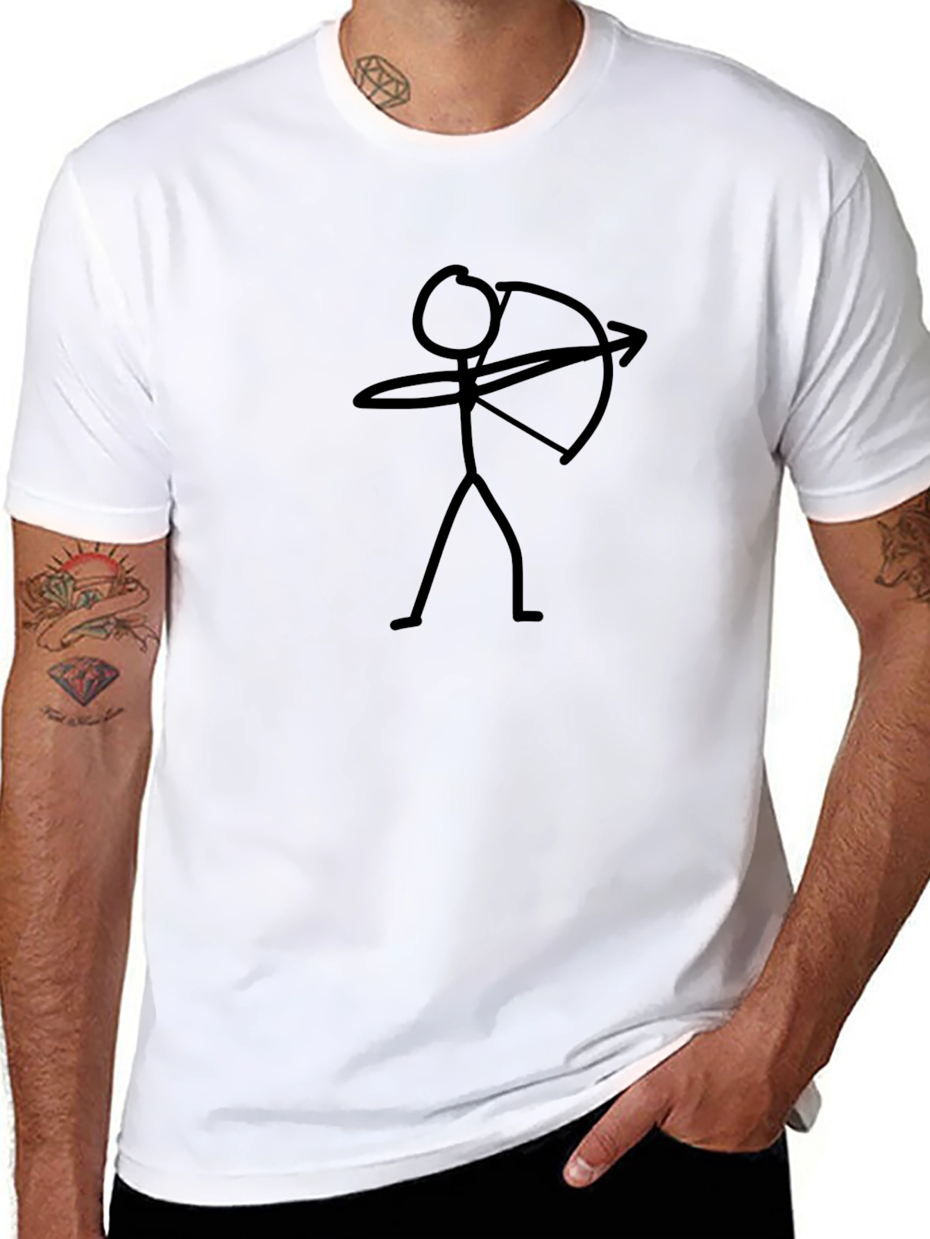 Archer Stick Figure Graphic Tee - Black
