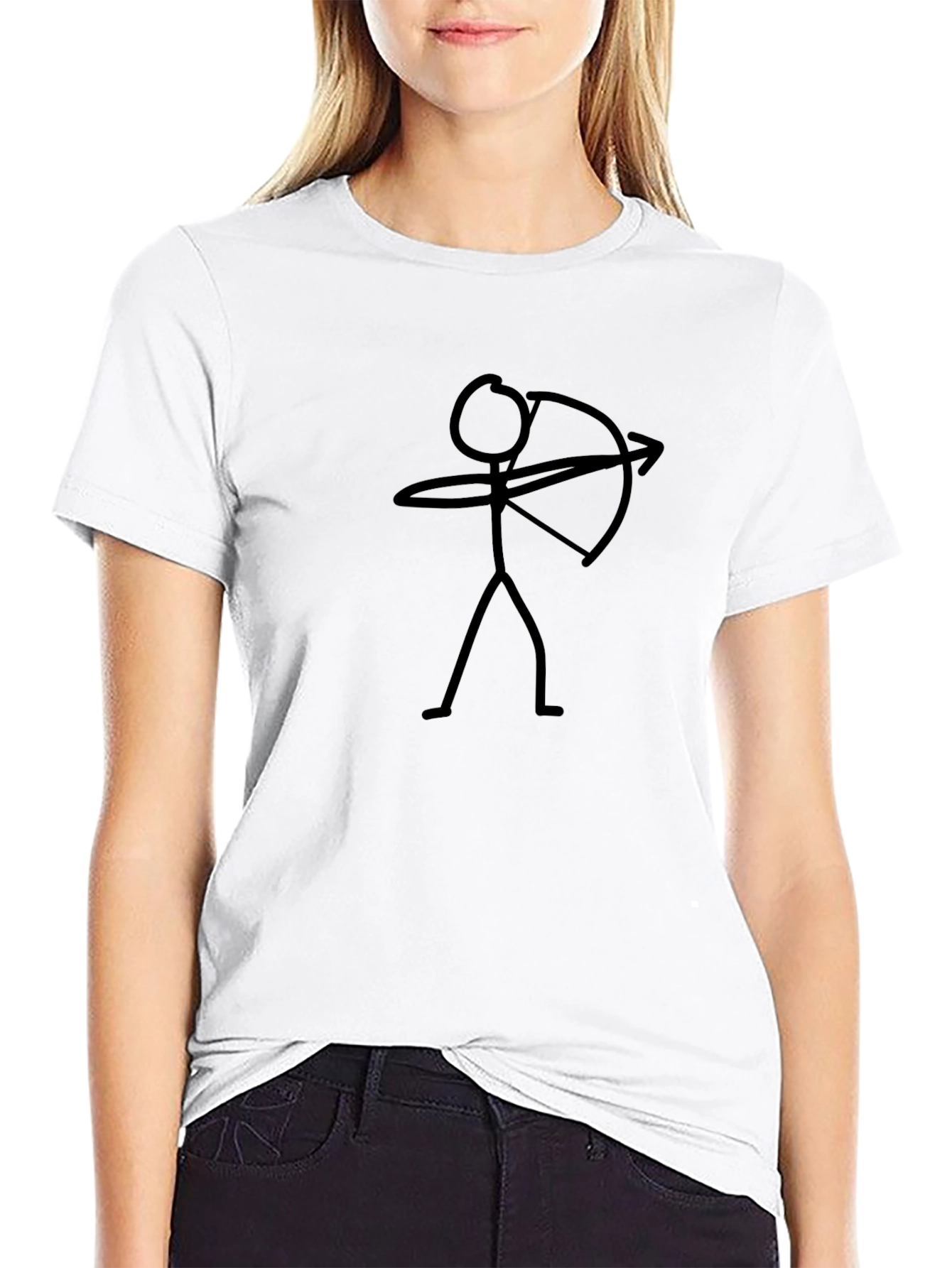 Archer Stick Figure Graphic Tee - Black