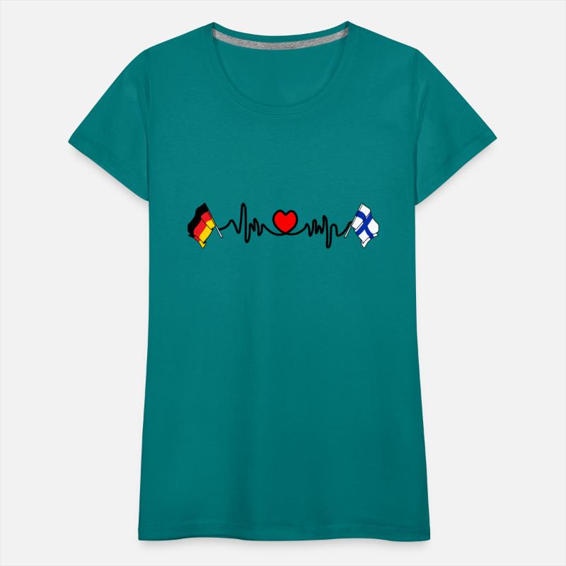 Cardio heart with flag Germany and flag Finland