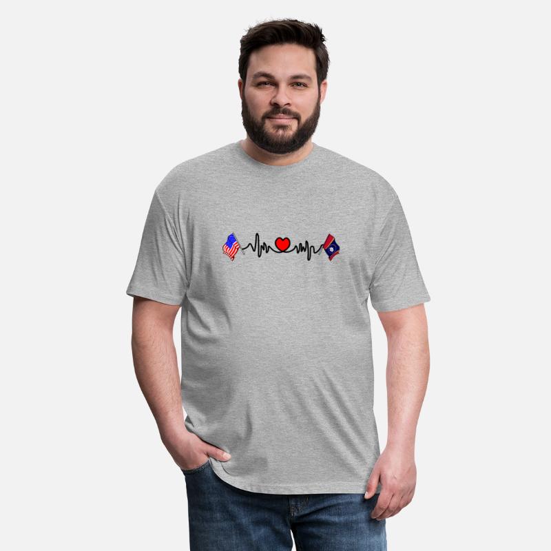 Cardio Heart with Flag USA and Mississippi Flag