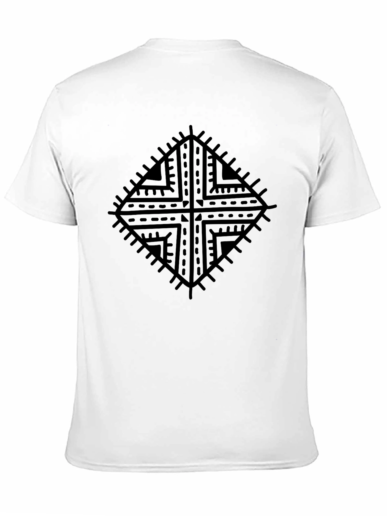 Tribal Pattern Graphic Tee - Black