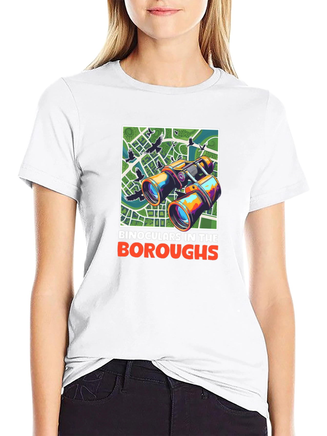 Binoculars in the Boroughs Graphic T-Shirt