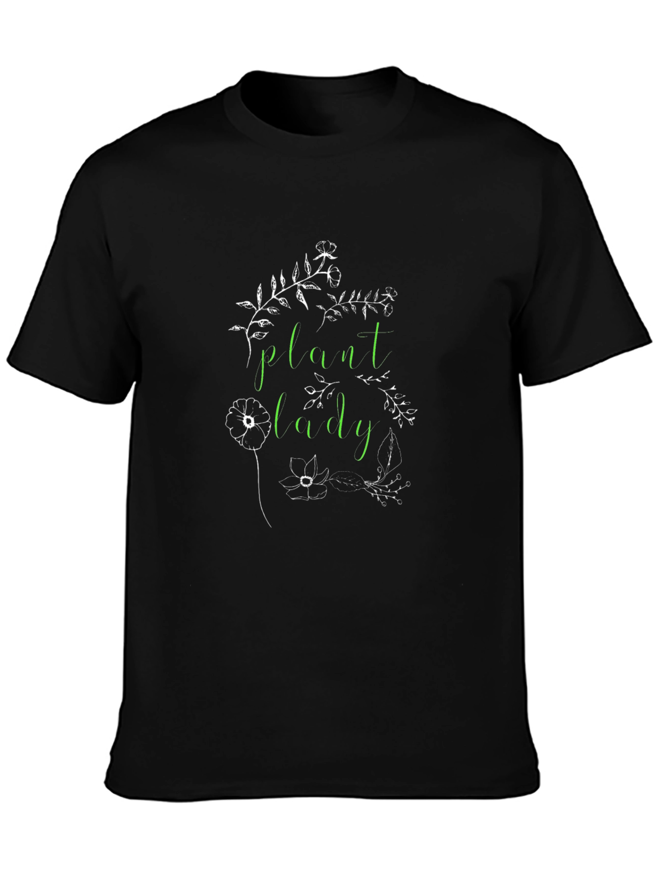 Plant Lady Graphic Tee - Black Cotton Blend