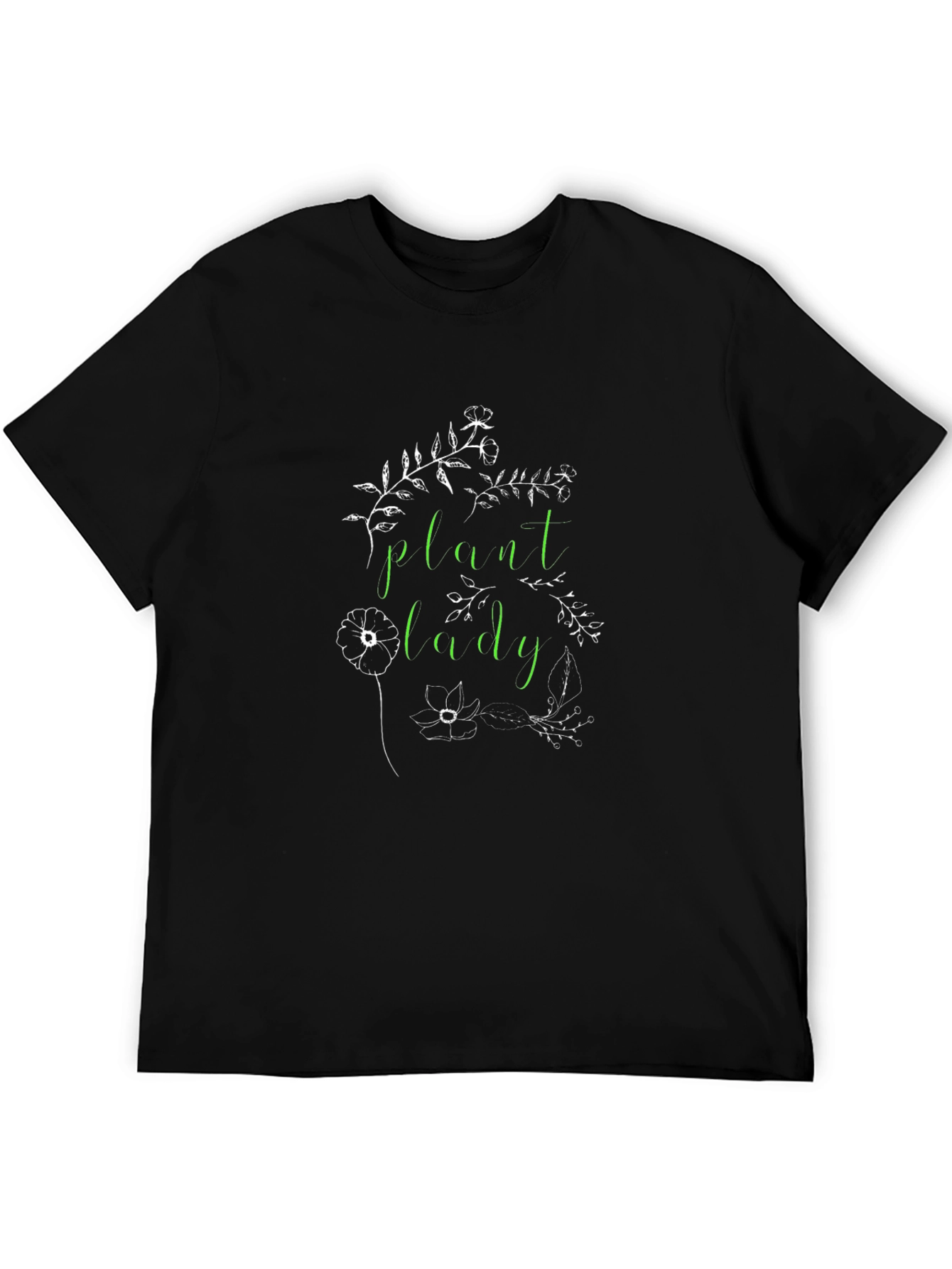 Plant Lady Graphic Tee - Black Cotton Blend
