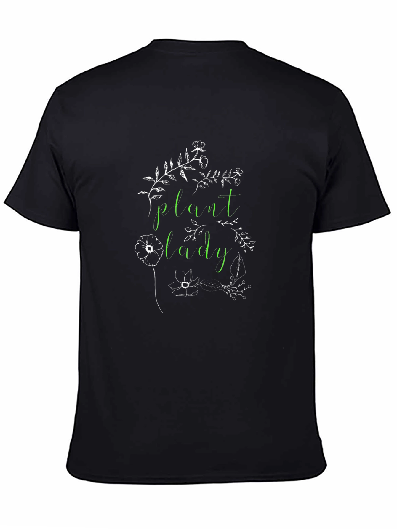 Plant Lady Graphic Tee - Black Cotton Blend