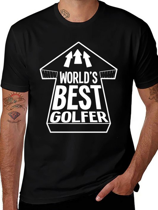Worlds Best Golfer Black Cotton T-Shirt