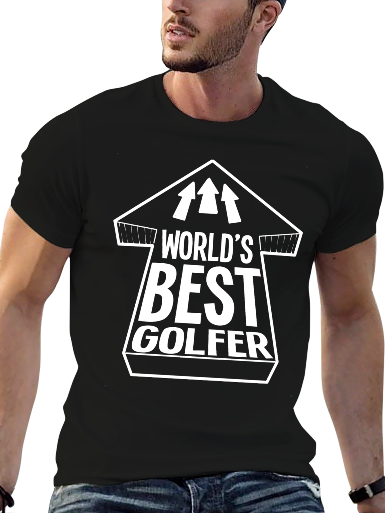 Worlds Best Golfer Black Cotton T-Shirt