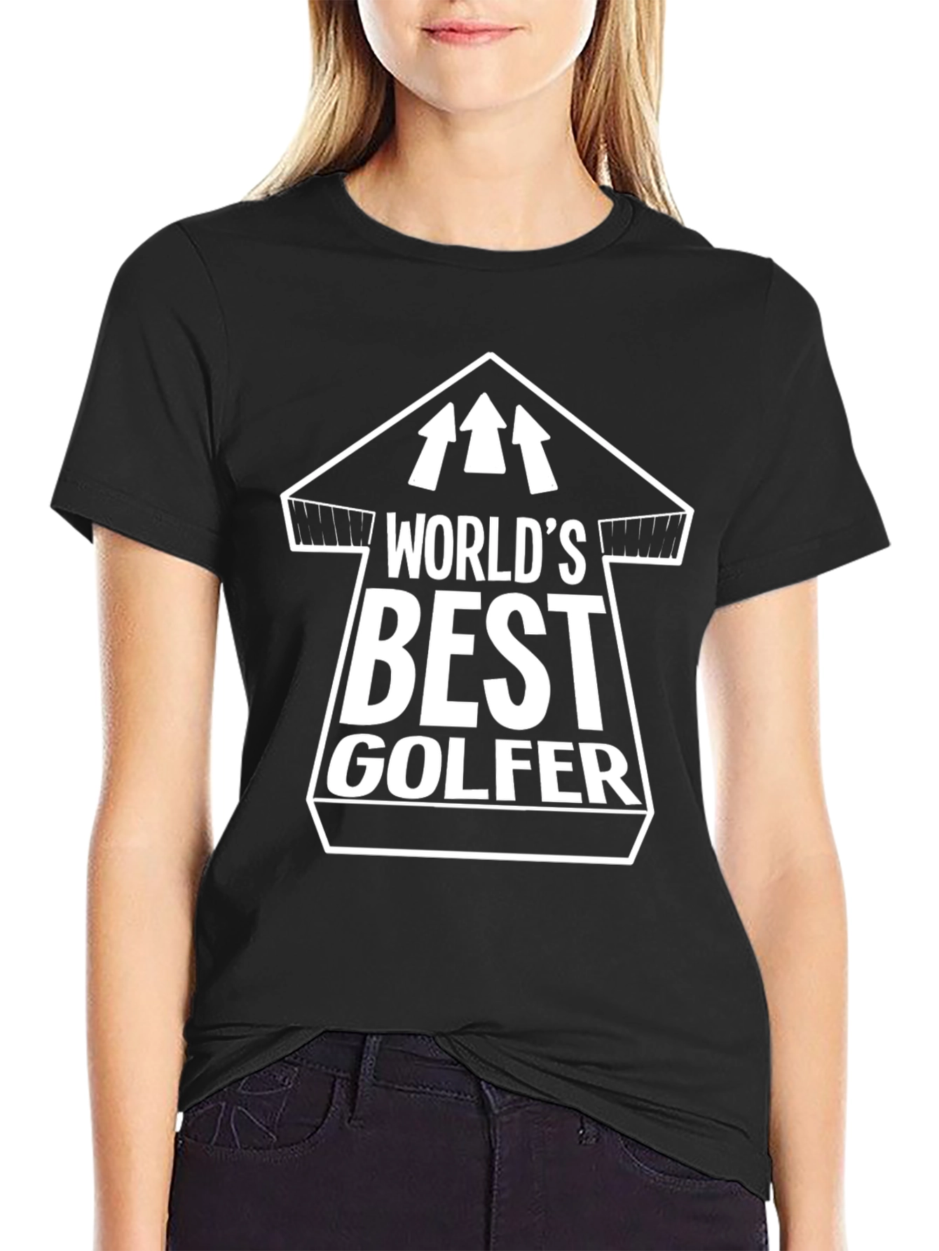 Worlds Best Golfer Black Cotton T-Shirt