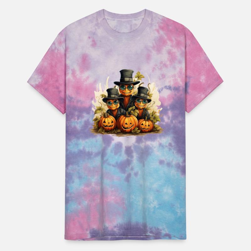 Charming smiling pumpkins wearing top hats
