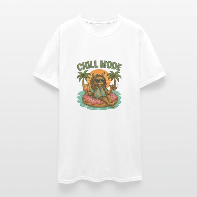 Chill Cat on Donut Float Smoking