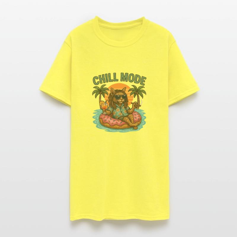 Chill Cat on Donut Float Smoking