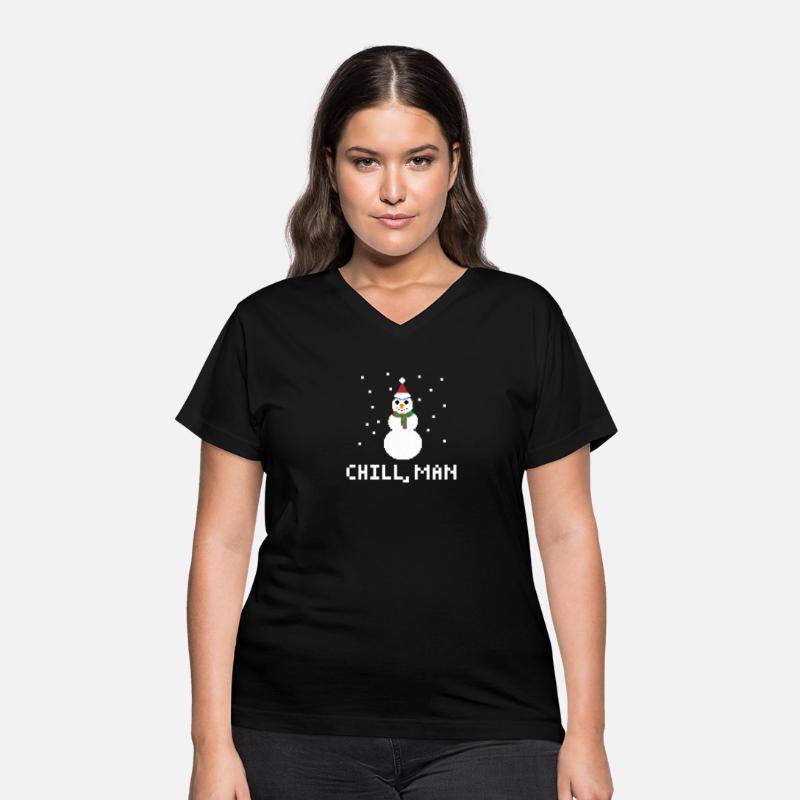CHILL, MAN FUNNY PIXELATED SNOWMAN CHRISTMAS
