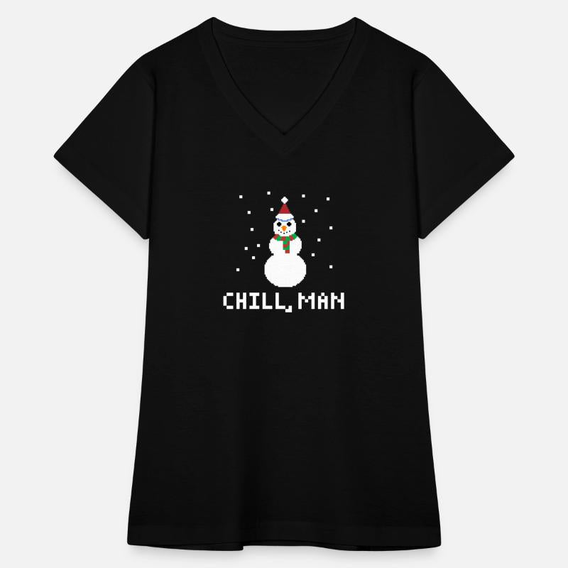 CHILL, MAN FUNNY PIXELATED SNOWMAN CHRISTMAS
