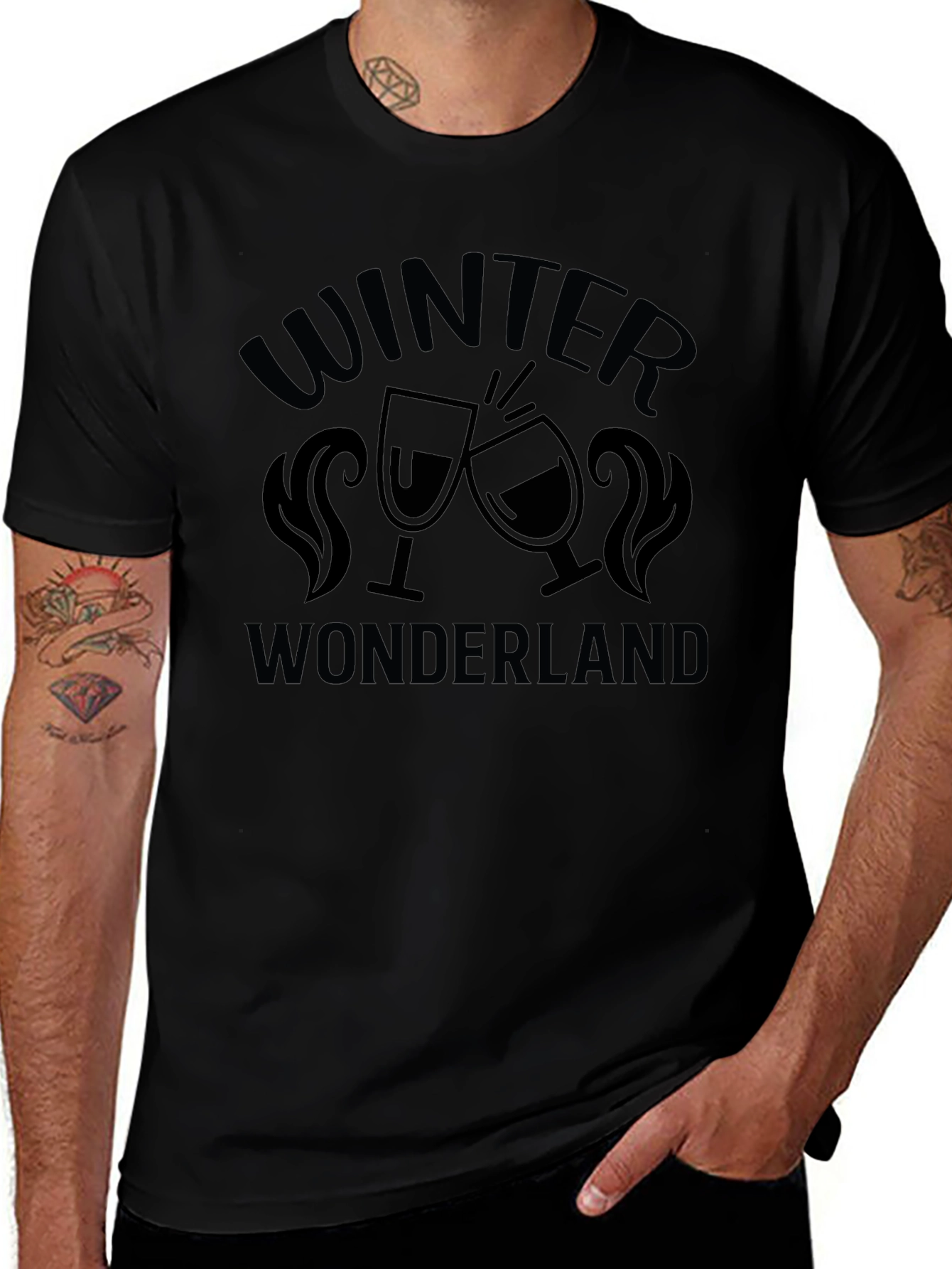 Winter Wonderland T-Shirt Black Holiday Cheer