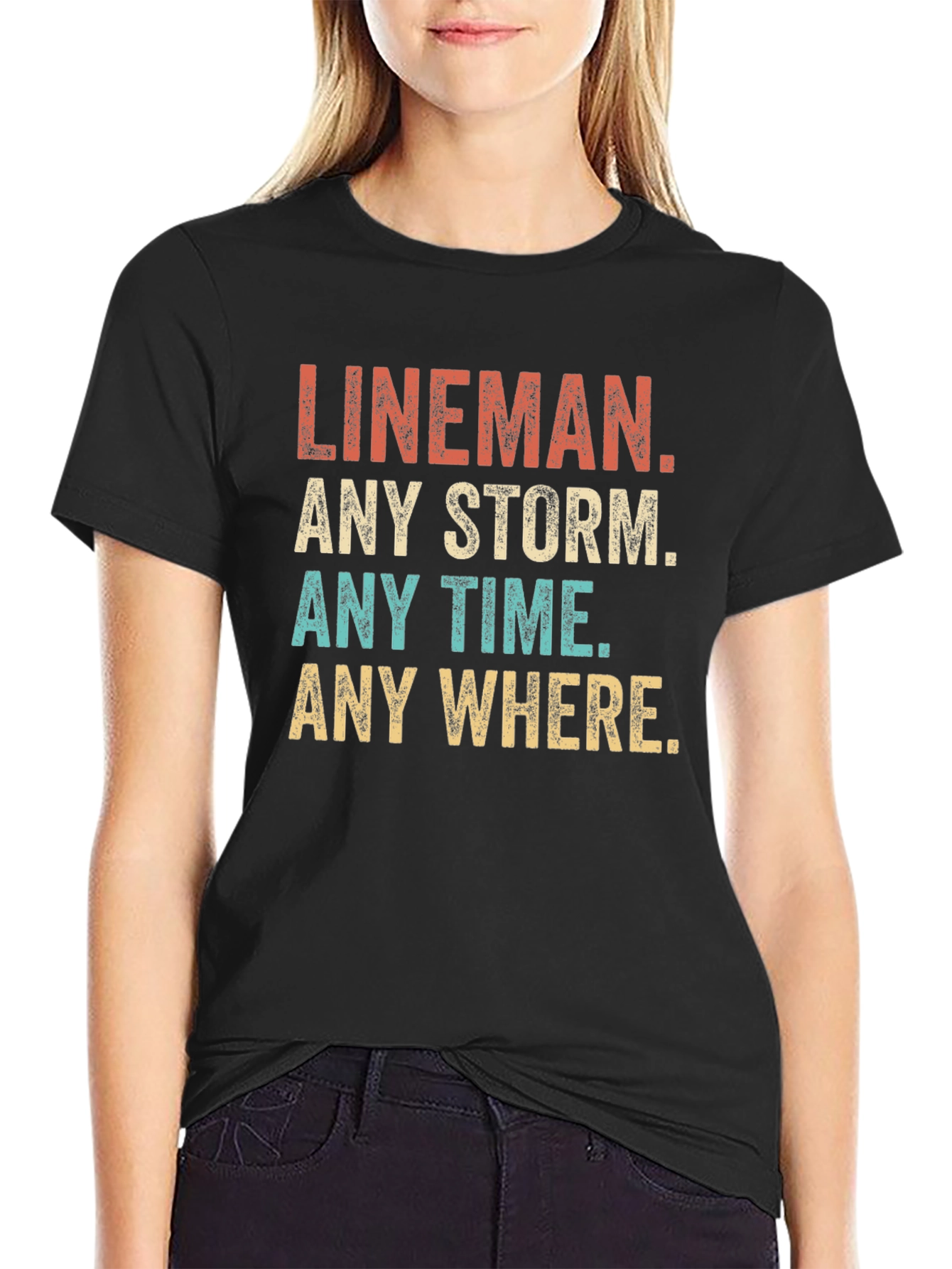 Lineman Any Storm T-Shirt - Black