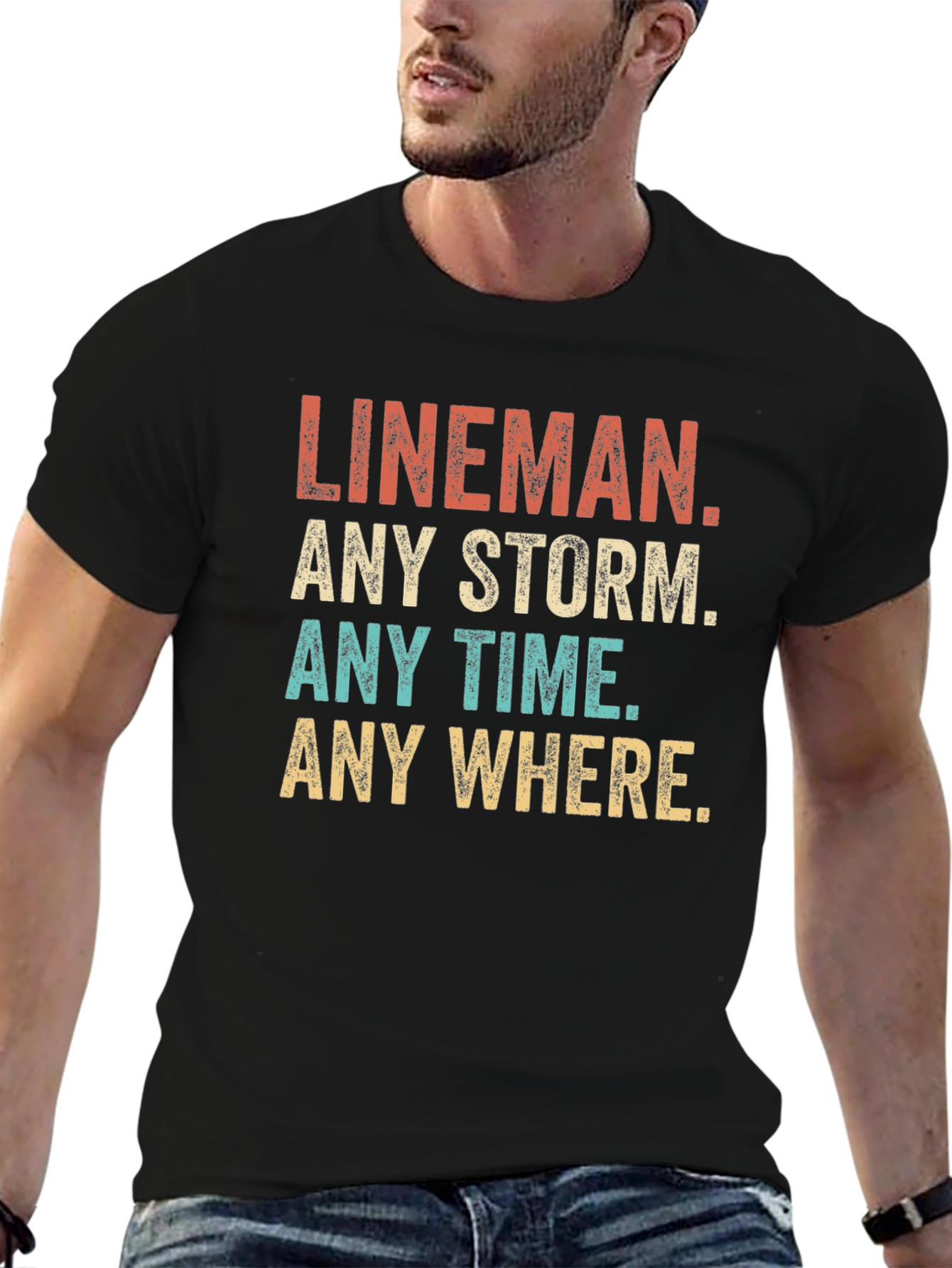 Lineman Any Storm T-Shirt - Black