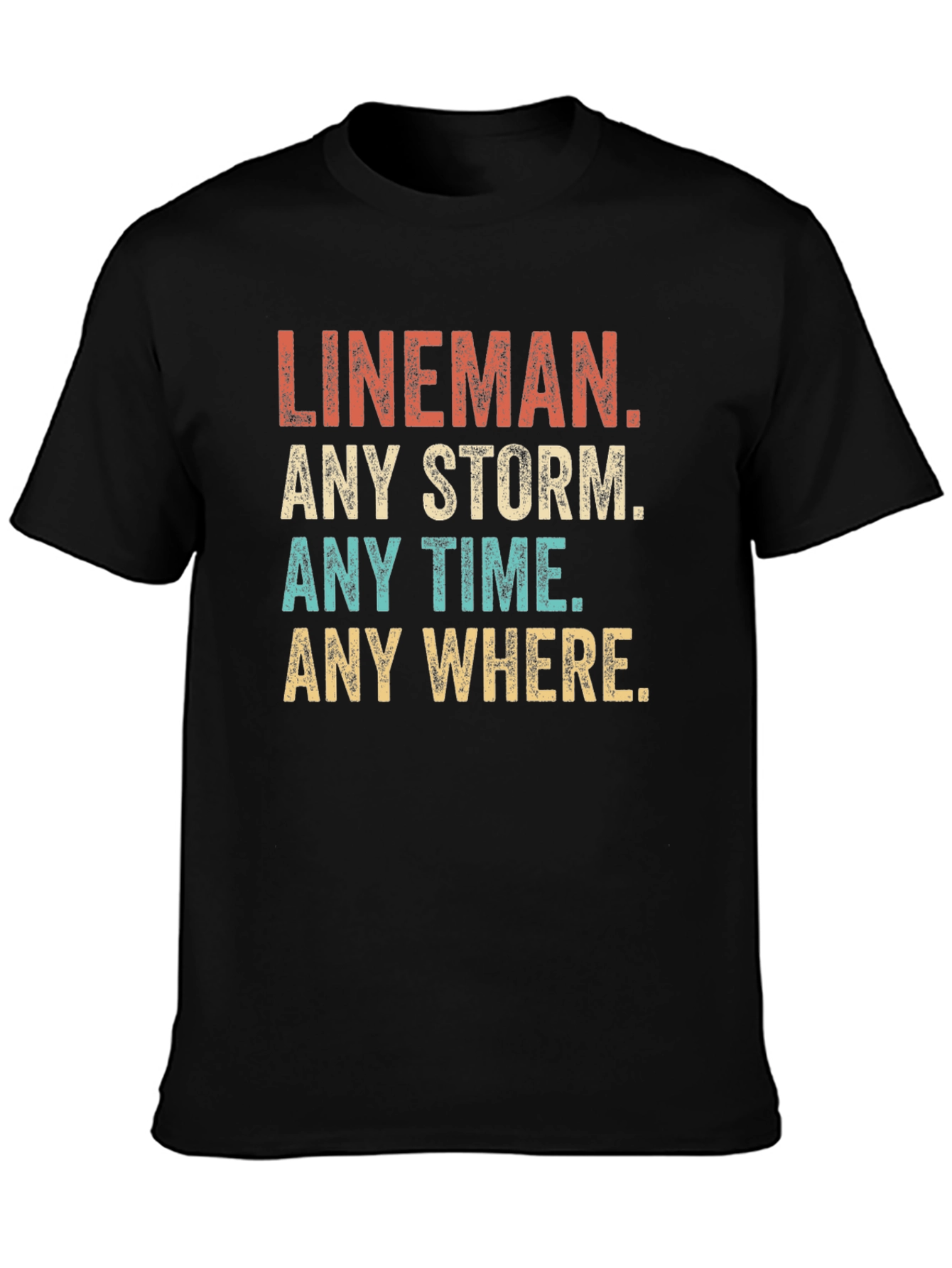 Lineman Any Storm T-Shirt - Black